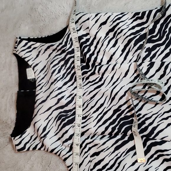 POSITIVE ATTITUDE Petite Womens Back Button Zebra Striped Tank Top-Sz 10P - Picture 8 of 12